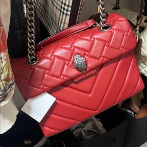 NWT Kurt Geiger Red Quilted Shoulder Bag with Chain Strap